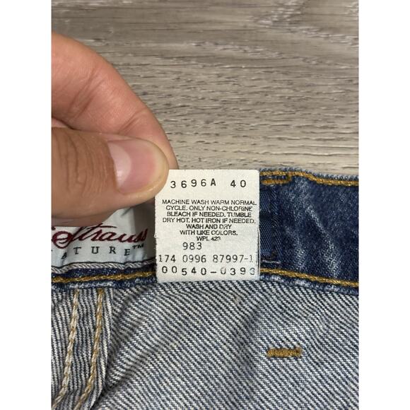 1996 Vintage Levi’s 540 Relaxed Fit Brown Tab Dark Wash Jeans - Men’s 44x34 - Picture 4 of 11